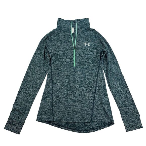 Under Armour HeatGear Loose Teal TechTwist 1/2 Zip Long Sleeve Pullover Shirt XS - Picture 1 of 11